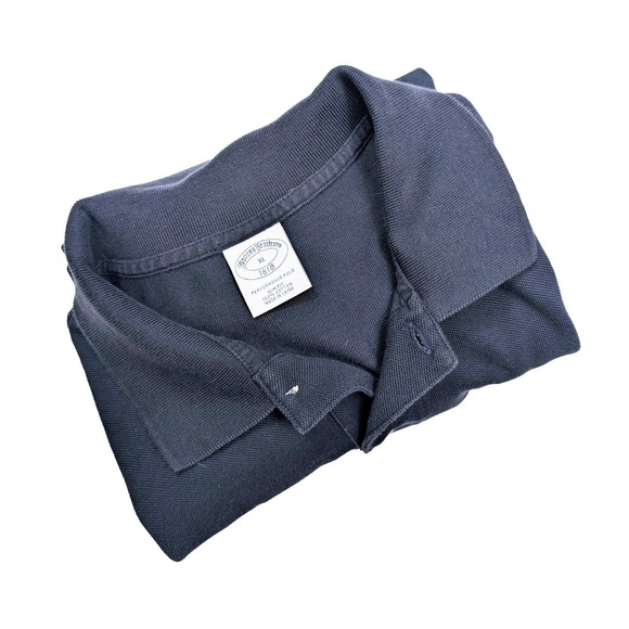 Brooks Brothers 1818 Navy Performance 1/4 Button Short Sleeve Polo Men's Size XL - Picture 3 of 5